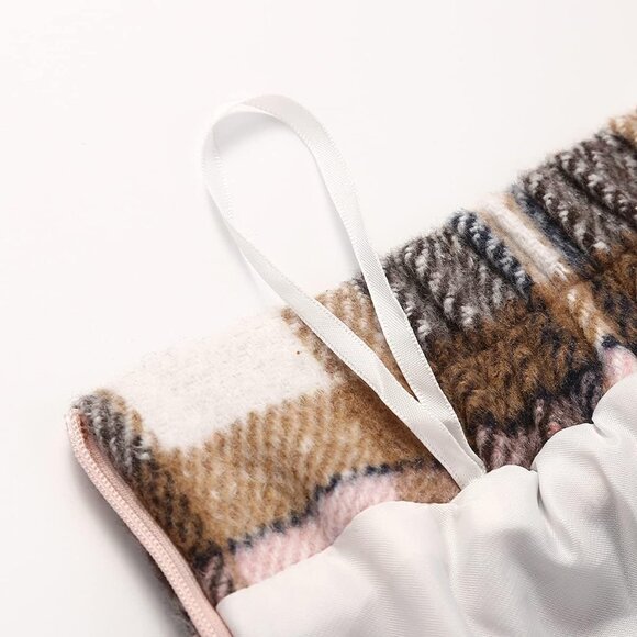 Womens Long Pink 7New Elastic Waist A-Line Pleated Tartan Long Plaid Wool Skirts - Picture 2 of 6